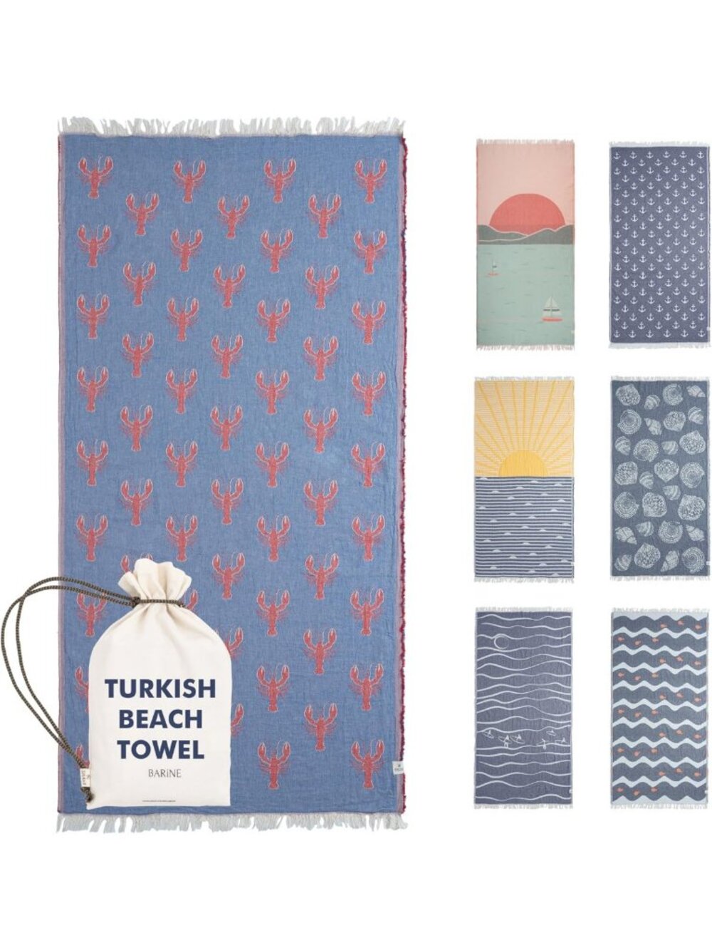 Large Quick-Dry Turkish Beach Towel 36x71 | Sand-Free, Perfect for Summer Fun